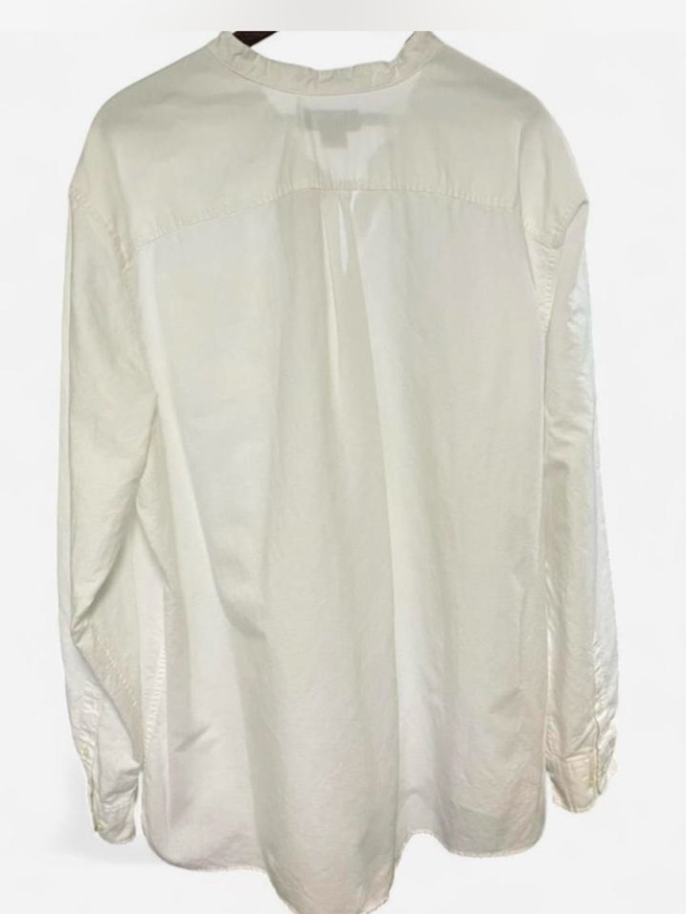Eddie Bauer Linen Blend White Band-Collar Button-Down Shirt Coastal Size 3XL - Picture 5 of 8